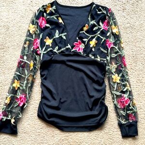 Embroidered Flower Top